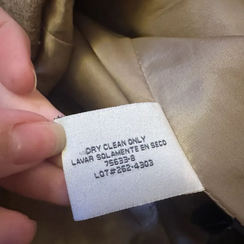ST. JOHN’S BAY Vintage Wool Peacoat double-breasted Lined‎ Coat Brown Sz Small